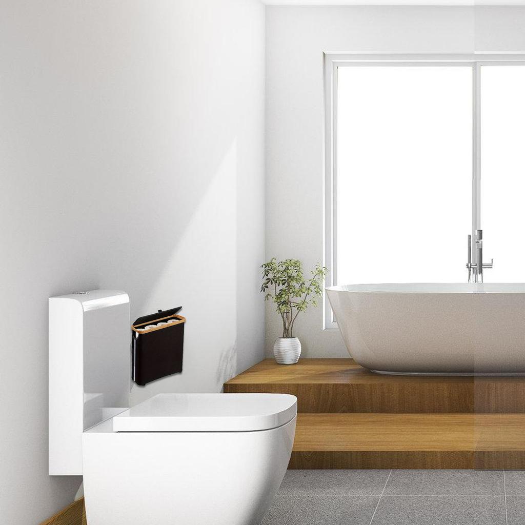 Elegant Toilet Paper Storage Basket for Bathroom Organization Holds Up To 12 Rolls With Quick Assembly Black or Gray