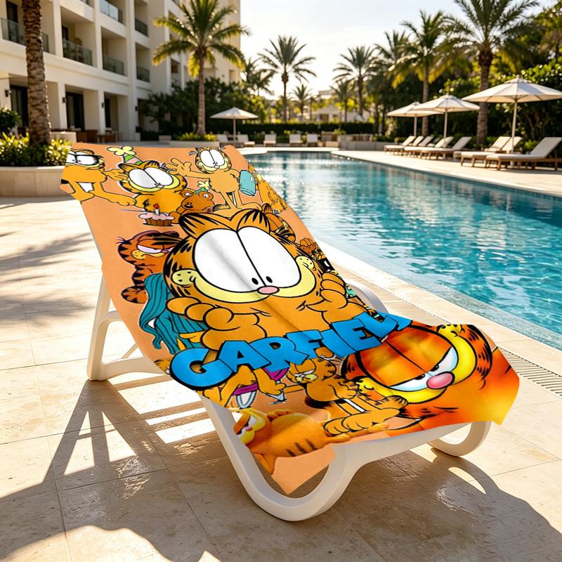 Garfield Print Beach Towel Design, Soft, Lightweight. for Home Bathroom, Spa, Pool, Yoga, Surfing, Camping, Gift for Family, Friend