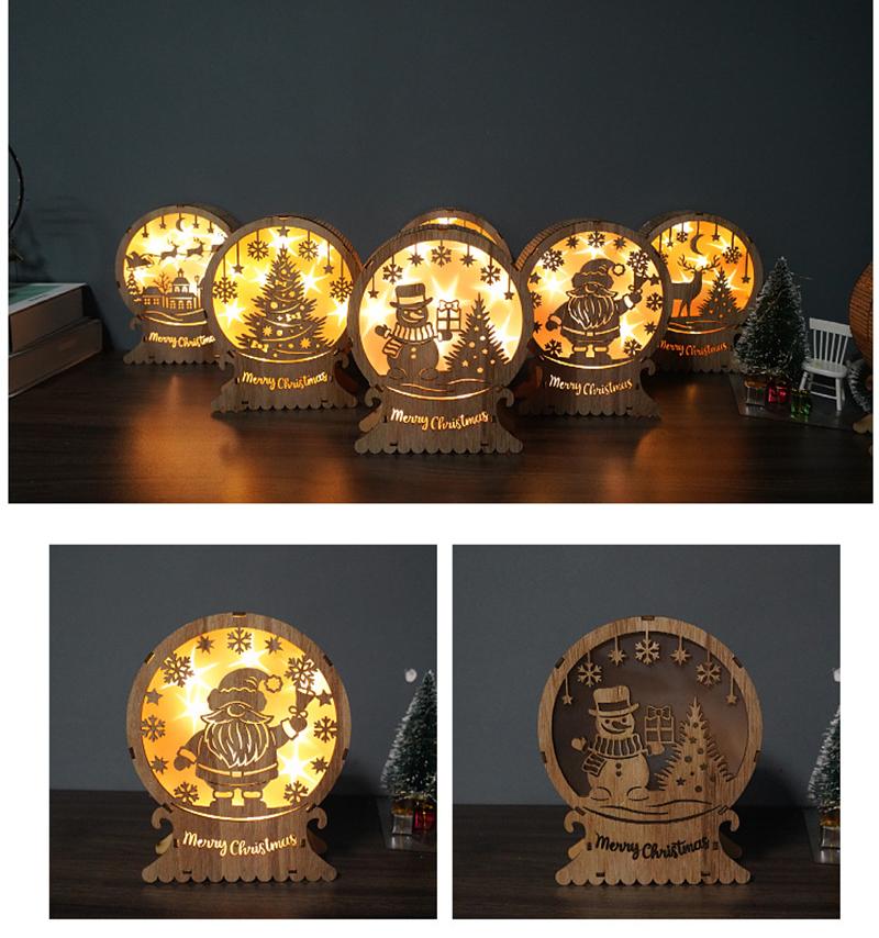 Светодиодные предсветящиеся огни Свет Деревянный олень Снежинка Рождественская елка Праздничная вечеринка Дом Стол Декоративные огни Украшения