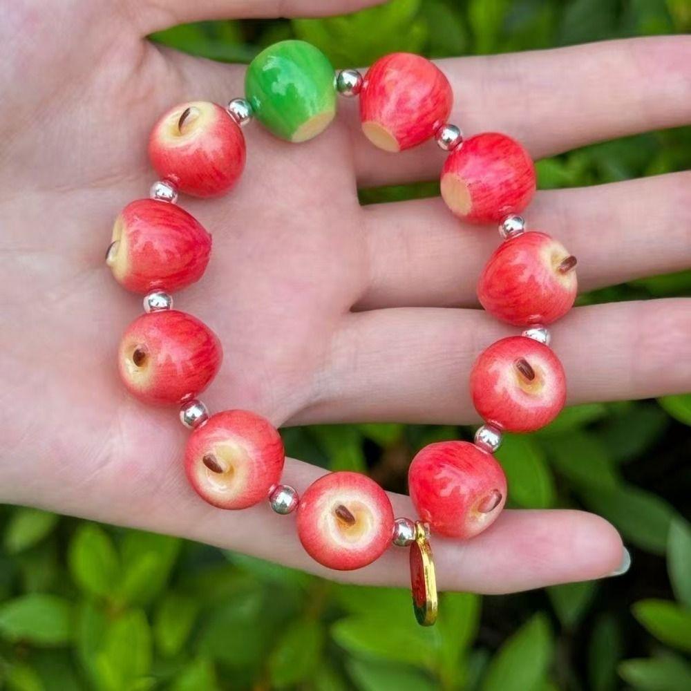 Simulation Fruit Beaded Bracelet Retro Fun Summer Colorful Bracelet Beach Vacation