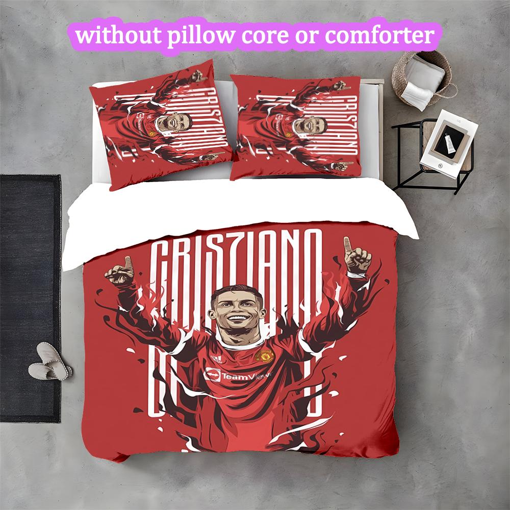 3pcs Duvet Cover Set, Ronaldo Digital Print Bedding Set, Soft Comfortable Bedclothes For Bedroom, Guest Room
