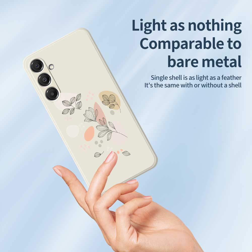 Чехол для Samsung Galaxy A16 5G/4G с принтом в виде эскиза листьев, ТПУ накладка на заднюю панель телефона с прямыми краями