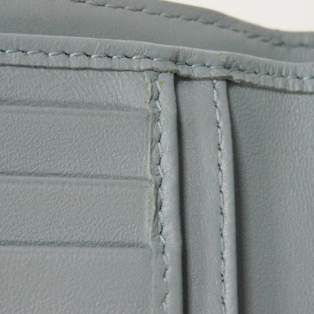 Подержанный кошелек Caro Scarlet (S5032UWHC_M81B) 7941 Текущий логотип CD Вышитый двустворчатый Cannage Небесно-голубой (10656) из Японии