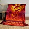 Fiery evolution sequence of Charmander to Charizard against molten flames. for all seasons blanket lunch break throw gift
