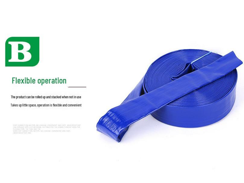 Irrigation High-Pressure Rubber-Coated PVC Water Hose - Blue & Yellow for Agricultural Use