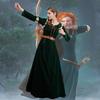 Women's Princess Gown Cosplay Dress Halloween Renaissance Medieval Costume Green Court Outfit