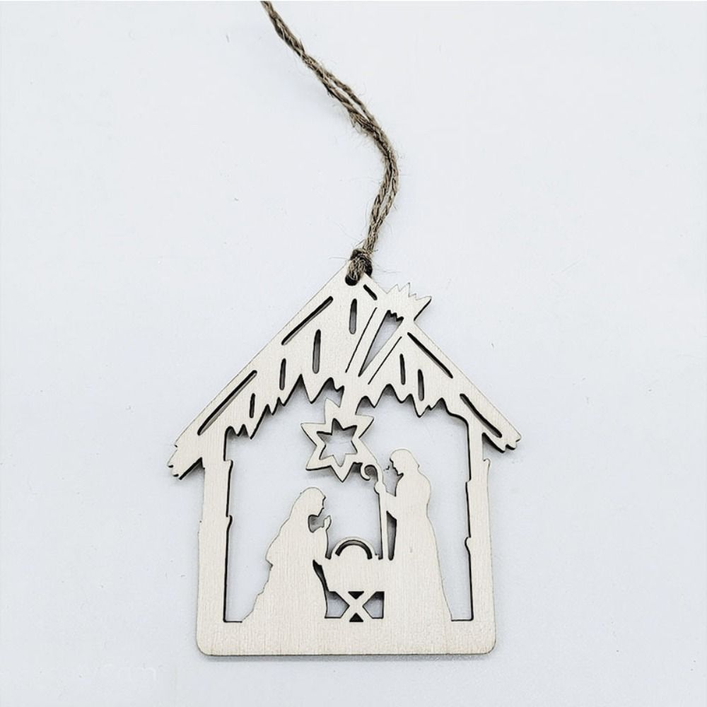 DIY Рождественский Религиозный Кулон Деревянный Украшения Из Деревянной Щепы Религиозный Подсвечник Праздник