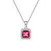 S925 Sterling Silver Imitation Ruby Necklace Simple Clavicle Chain Jewelry