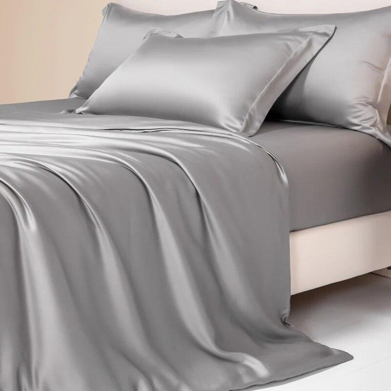 Комплект постельного белья из 100% египетского хлопка с натянутой простыней, плоская простыня, наволочка, роскошные нити 1000, 4/6 шт., комплекты постельного белья Sliky