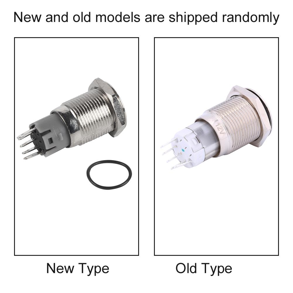 1 шт. 16 мм 1НО 1НЗ Подключение 12 В Металлический светодиодный тумблер с фиксацией Кнопочный
