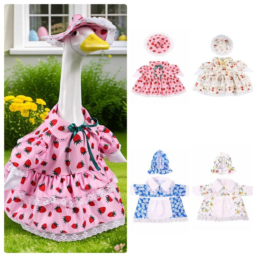 with Hat Goose Statue Skirt Hat Porch Goose Costume Lawn Goose Costume Yard Statue