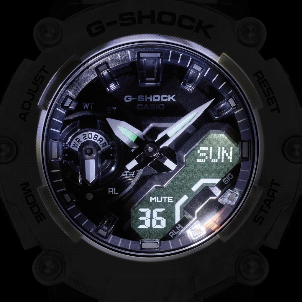 Casio Мужские кварцевые часы GA-2200GC-7A из смолы, водонепроницаемые 200 м, ударопрочные, цифровые