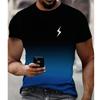 Новая летняя мужская модная футболка с принтом в виде градиента, мужская футболка-топ