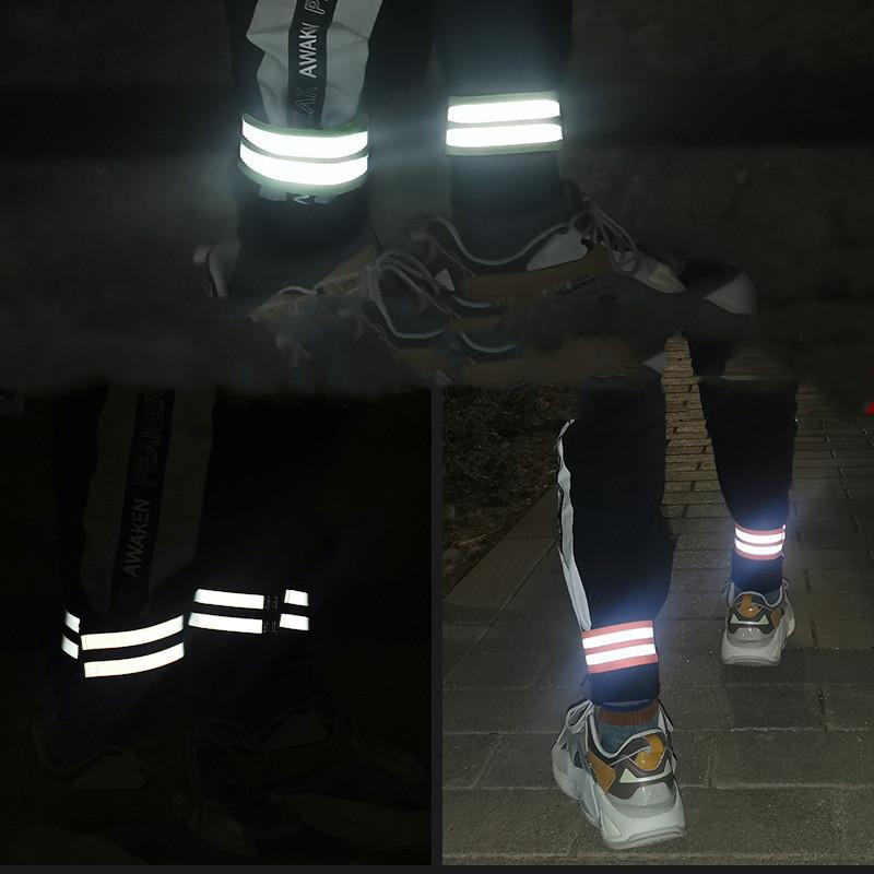 2 шт. светоотражающие повязки для бега на запястье, лодыжке, ноге, светодиодный отражатель, повязка на руку, ночной велосипедный светильник, безопасная лента, светодиодный ремешок для браслета
