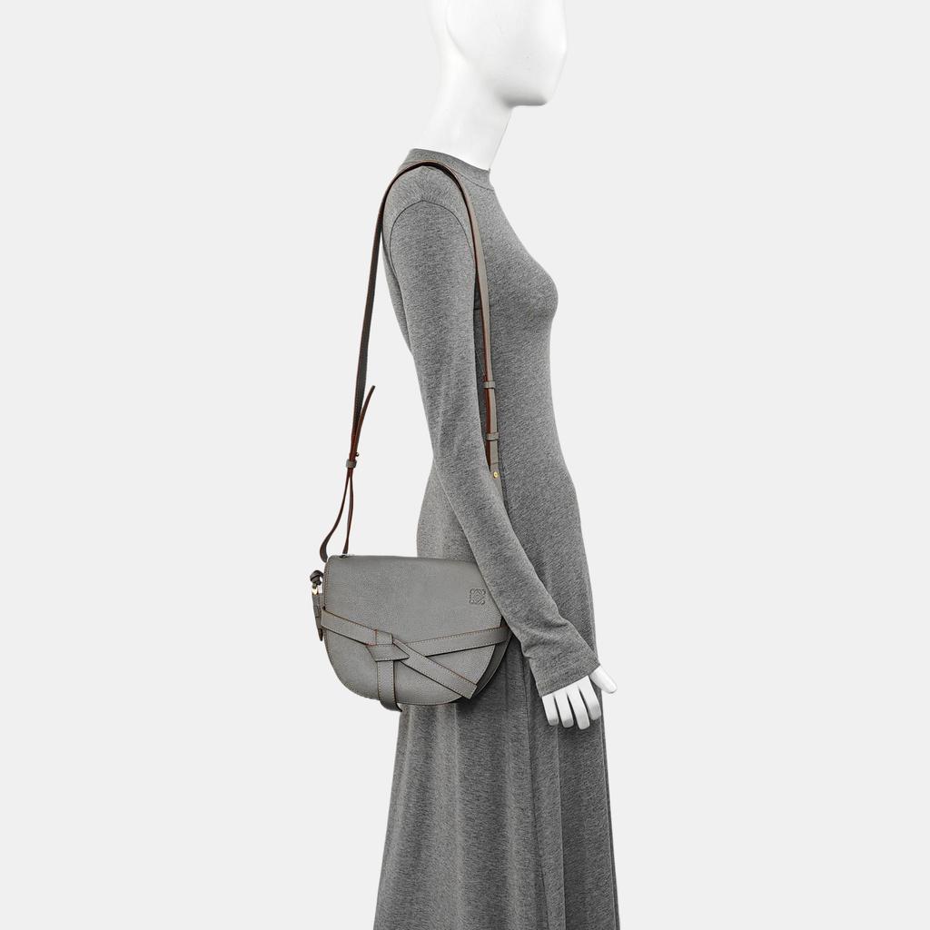[Pre-Owned] Gate Small Gray Leather Shoulder Bag - Very Good #1XJKNAC