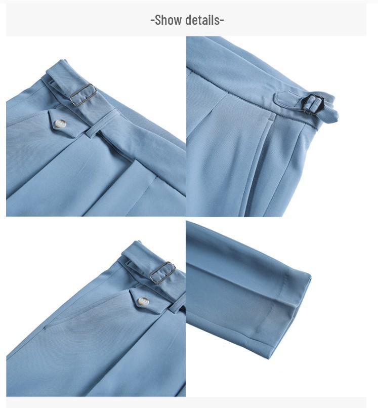 Мужские брюки прилегающего силуэта в британском деловом повседневном стиле - корейский стиль, однотонные, прямые брючины Неаполь.