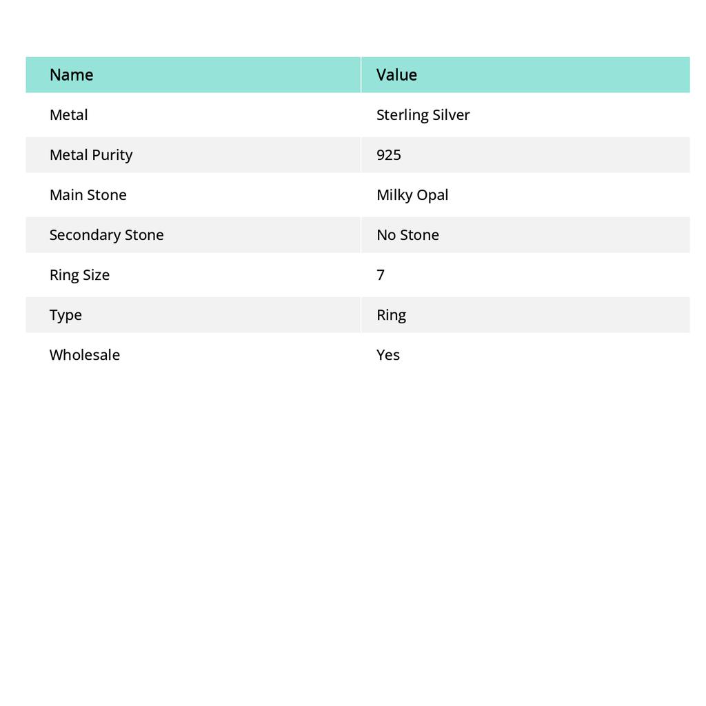 Milky Opal Gemstone Handmade 925 Steling Silver Gift Jewelry Ring Size 7 G8p35