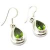 [P7200] - Silver 'Heaven' Silver Peridot Earrings - 13x10 Mm