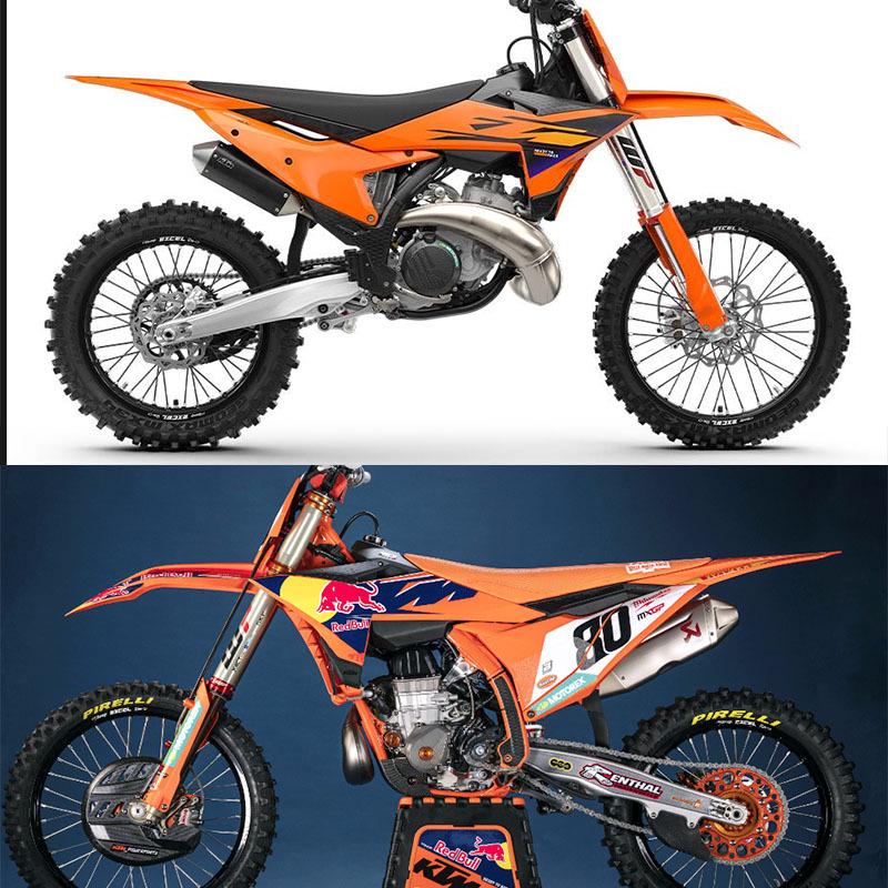 Подходит для 26 моделей KTM/EXC/SXF/XCF: полный комплект обтекателей, крылья, топливный бак и боковые крышки, крышки фар, номерные знаки.