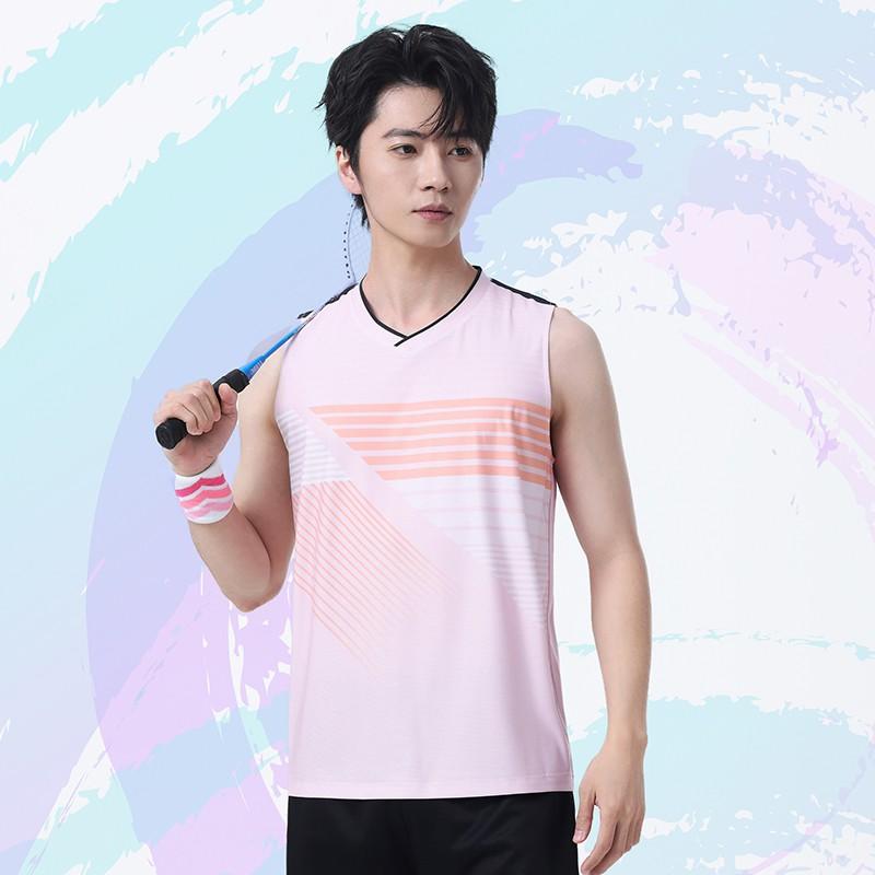 Unisex Sleeveless Badminton Sport Set Team Uniform With Number Printing Athletic Wear Men Women
