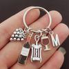 Creative Wine Glass Grape Letter Keychain Ladies Men's Vintage Car Bag Pendant Keyring