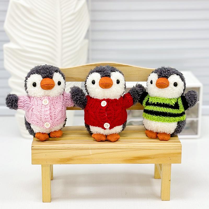 Милый маленький пингвин кулон плюшевая игрушка кукла мультфильм школьный портфель подвесной орнамент брелок кукла