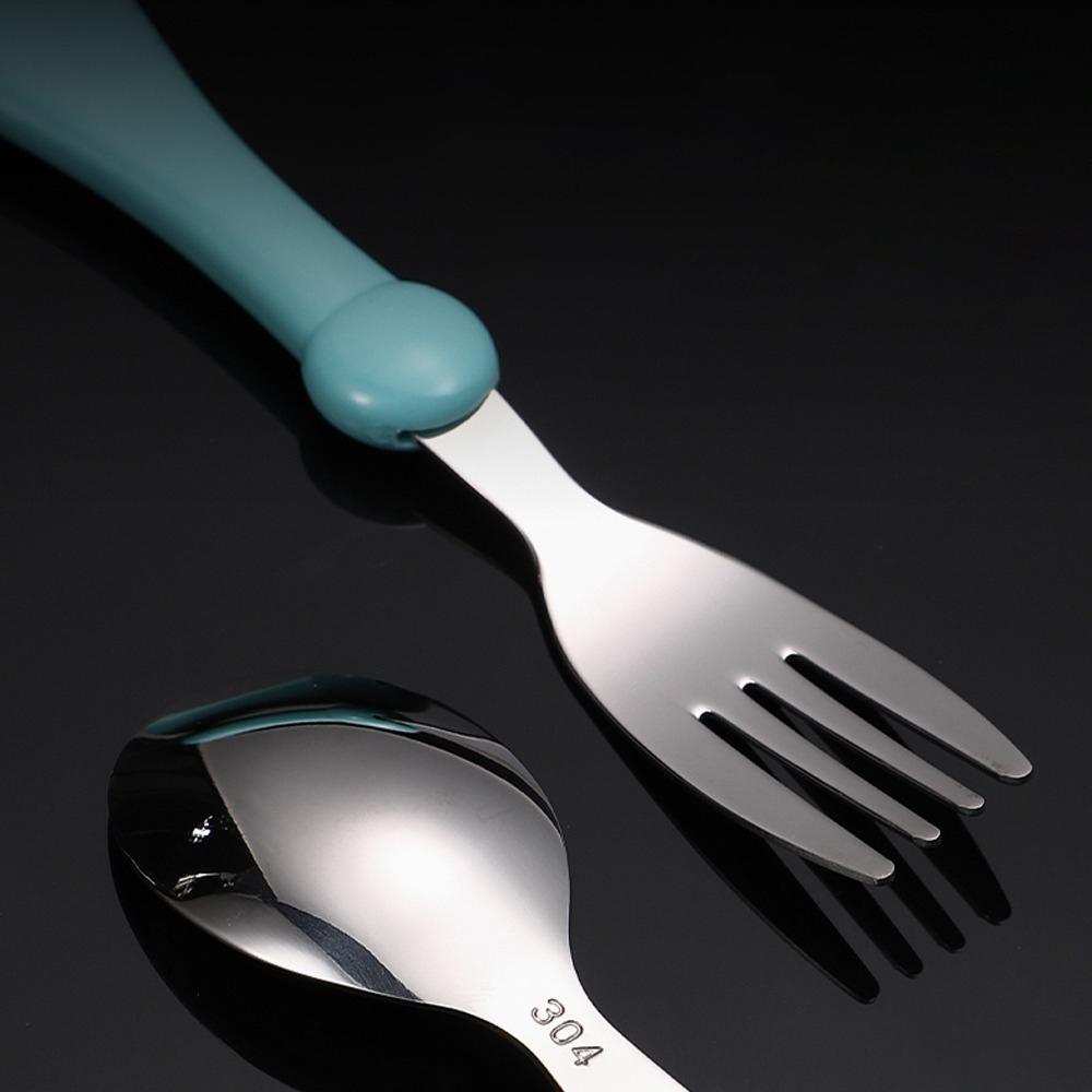 Набор столовых приборов с изображением мультфильмов для детей, детская посуда из нержавеющей стали, столовые приборы для малышей, детское питание, ложка, вилка