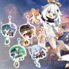 Брелок Genshin Impact Кли Кэ Цин, двусторонний, устойчивый к царапинам, Дилюк Тарталья, мультяшный аниме брелок для повседневного использования