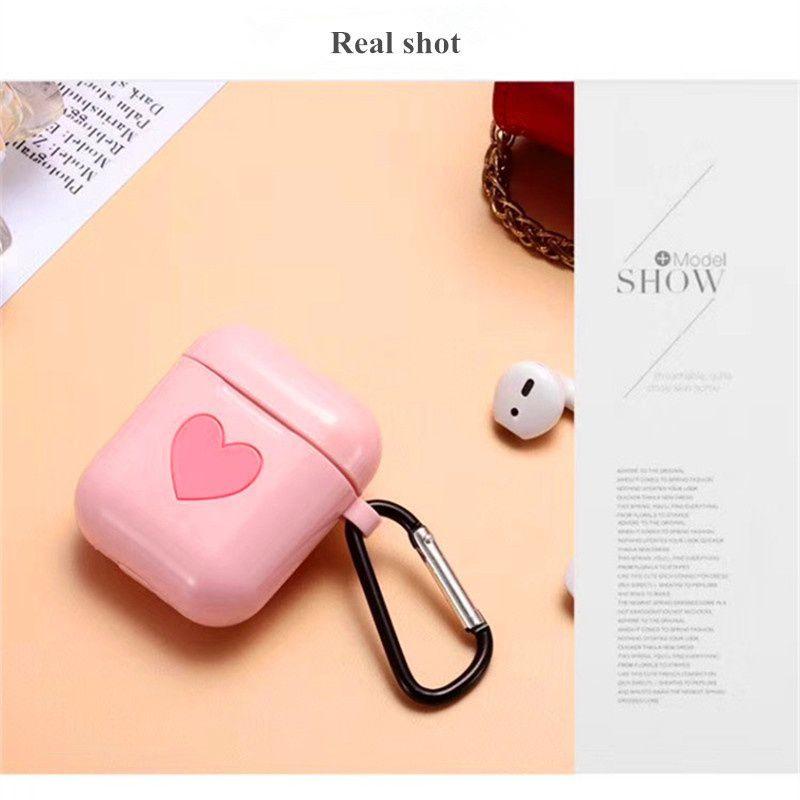 Love Heart Protective Bag Cover For Airpods Made Of Soft Skin-friendly Silicone