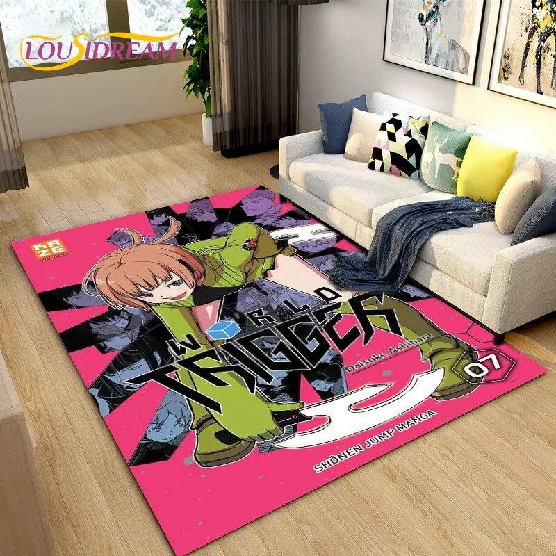 World Trigger Аниме Мультфильм Коврик, Коврик для гостиной Спальня Диван Коврик Украшение, Дети играют Нескользящий напольный коврик