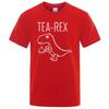 Мужчины Женщины Футболки Чай Рекс Забавный Динозавр Пить Кофе Футболки Модные Повседневные Футболки Высокого Качества Уличная Одежда Топы Футболка
