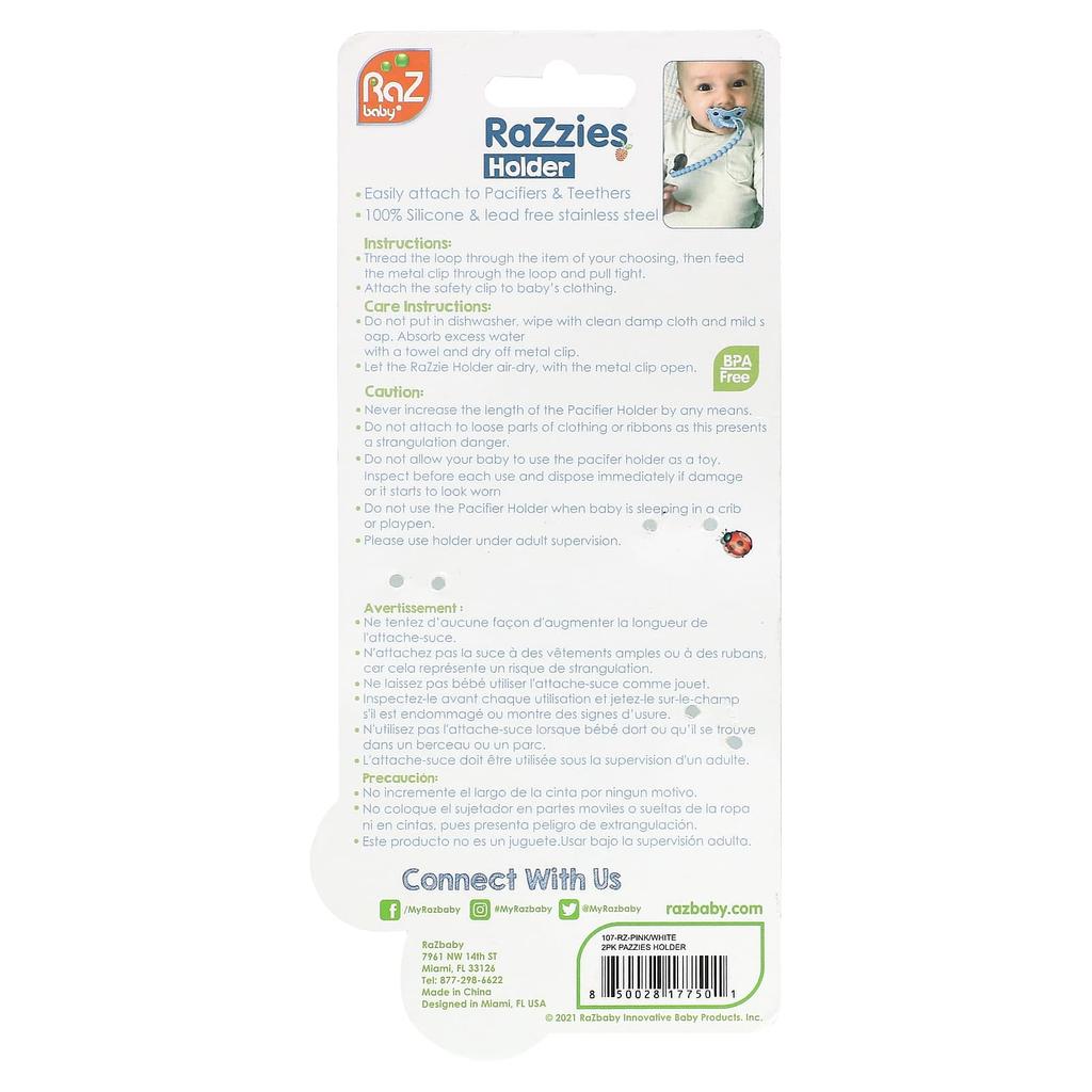 Razzies Соска, 0М+, Розовый/Бежевый, 2 Подставки