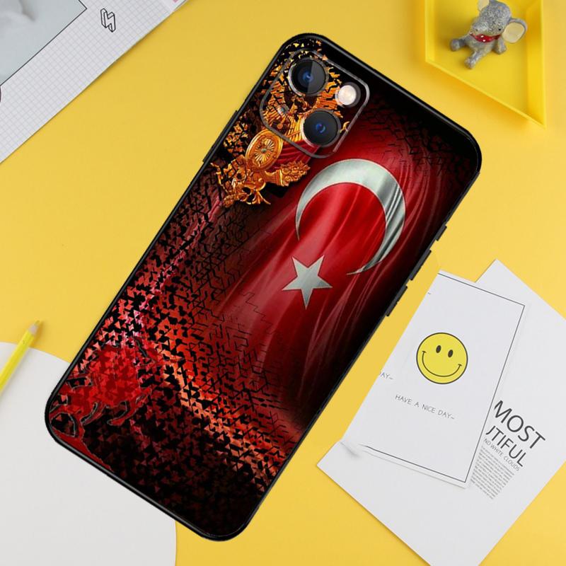 Чехол для телефона с флагом Турции для iPhone 15 Pro 16 Pro 13 12 Mini 11 14 Pro Max XR 16 15 Plus 16e Чехол Coque