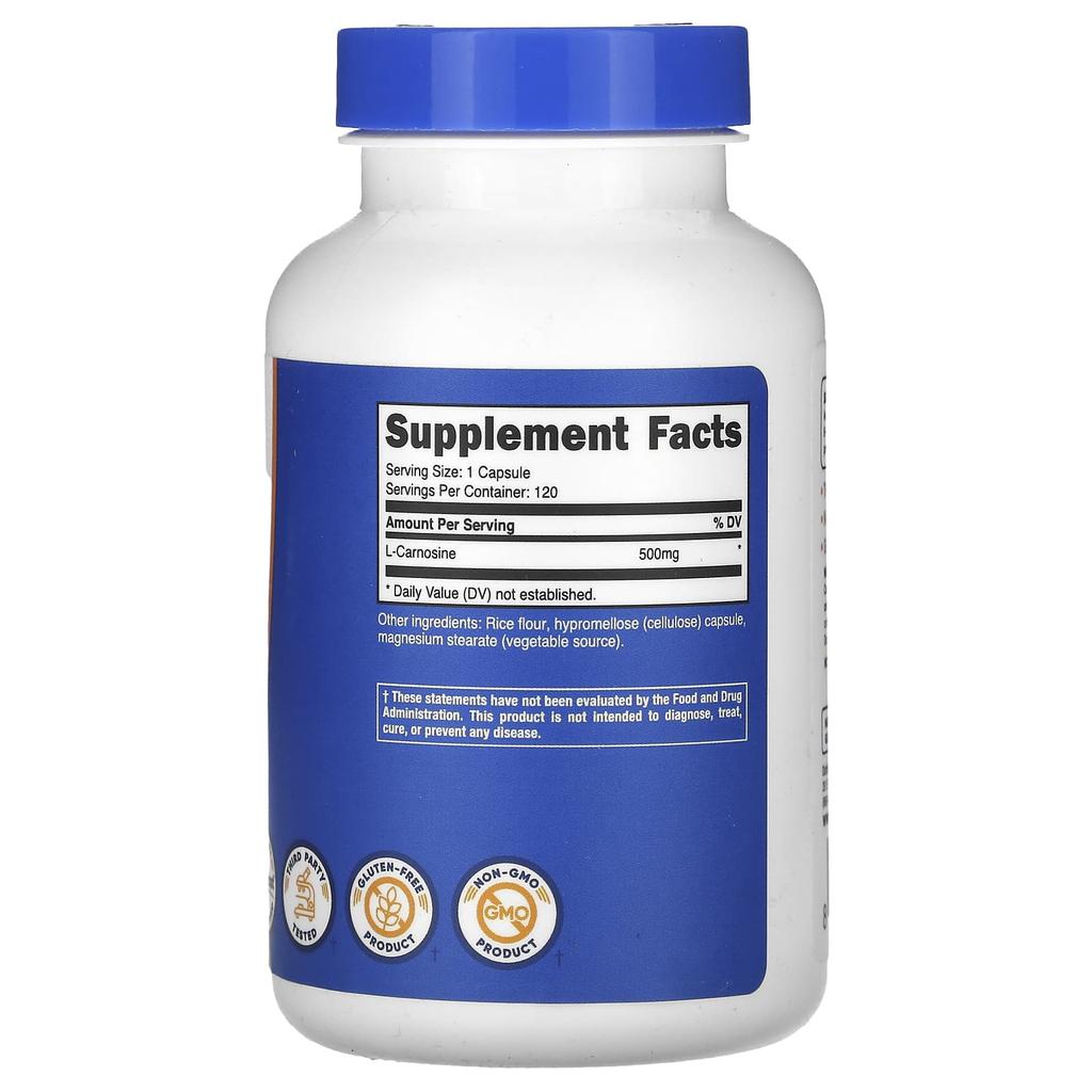 L-Carnosine, 500Mg, 120 Capsules