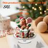 Cute Holiday Desktop Figurine Christmas Gingerbread Cupcake Rotating Acrylic Ornament, 2D Flat Rotatable Retro Angel Desk Decorative Plaque with Base