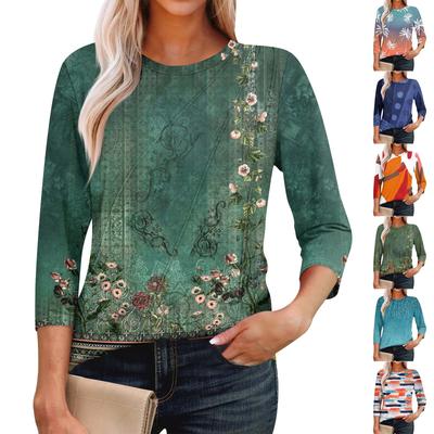 Женская мода повседневные топы с рукавом 3/4 плиссированные модные топы футболки