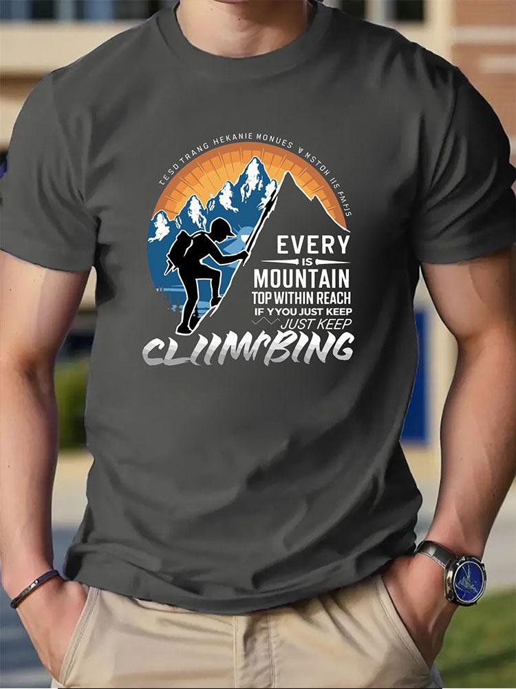 Мужская футболка с принтом 3D Mountain, летняя, удобная, дышащая, с короткими рукавами, для любителей активного отдыха, мужская футболка большого размера