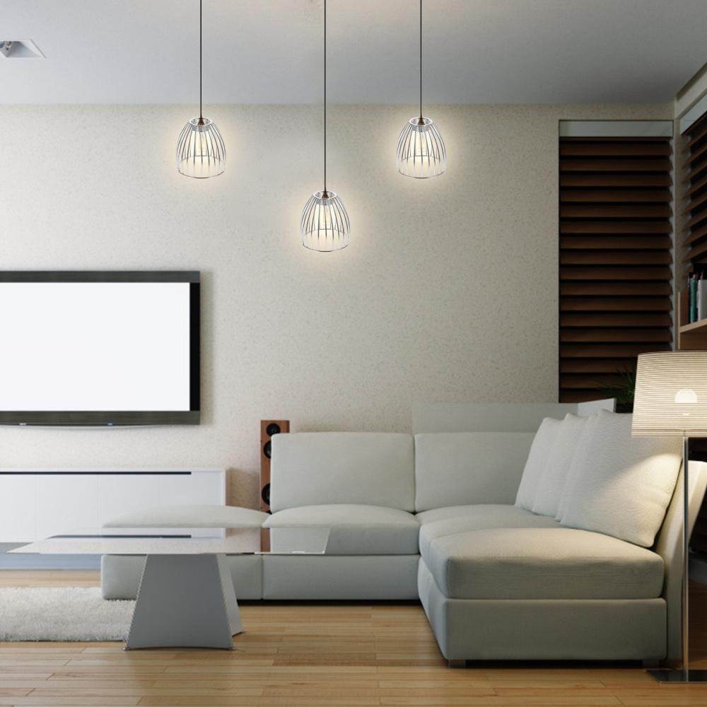 New Elegant Metal Cage Pendant Lamp Shade Guard with Beautiful Hanging Cord for Ceiling Fan Fixtures - Small Clip Wire Lantern S