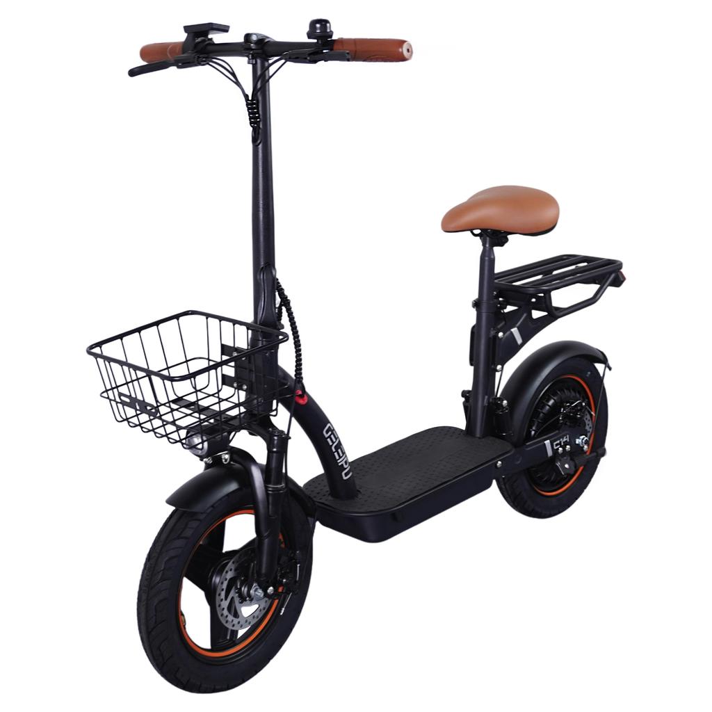 GELEIPU C14 14'' Shopping Cart Electric Scooter 500W Motor 48V17.5AH Battery 32KM/H Max Speed With Seat And Basket