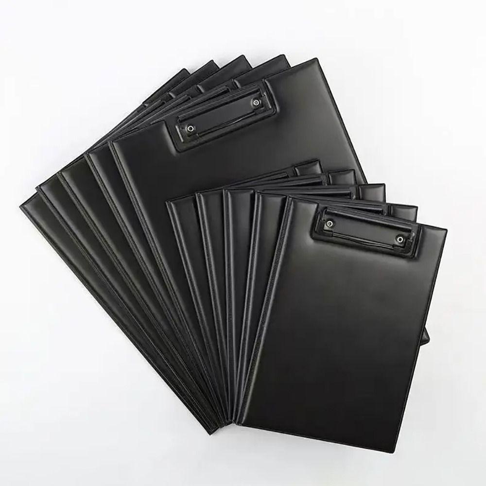 1Pcs PU Leather Conference File Folder Black Writing Pad New A4 A5 Clipboard Office Supply