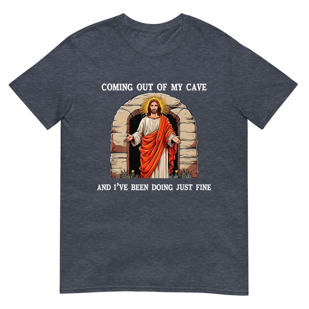 Funny Easter Jesus Coming Out Of My Cave Retro Humor Easter TShirt