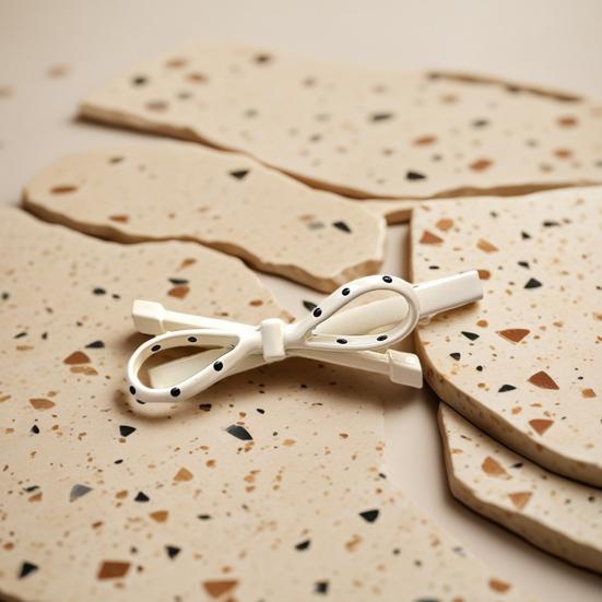 2 шт. Заколка для волос в французском стиле, с точечным принтом, полая, дизайн с бантом, зажимы для волос, для визуального сужения лица, универсальный аксессуар для волос