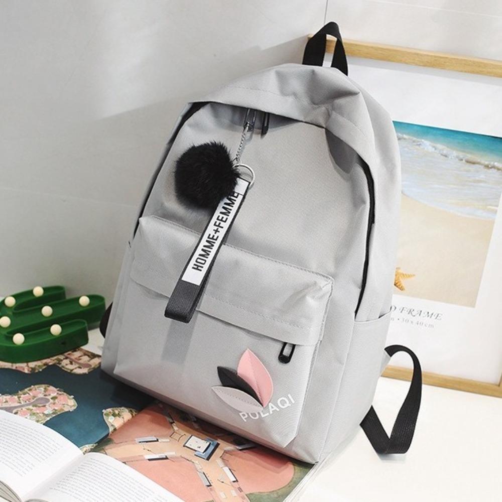 Рюкзак большой вместимости с принтом листьев, холщовый рюкзак с принтом листьев, студенческий школьный рюкзак, женский