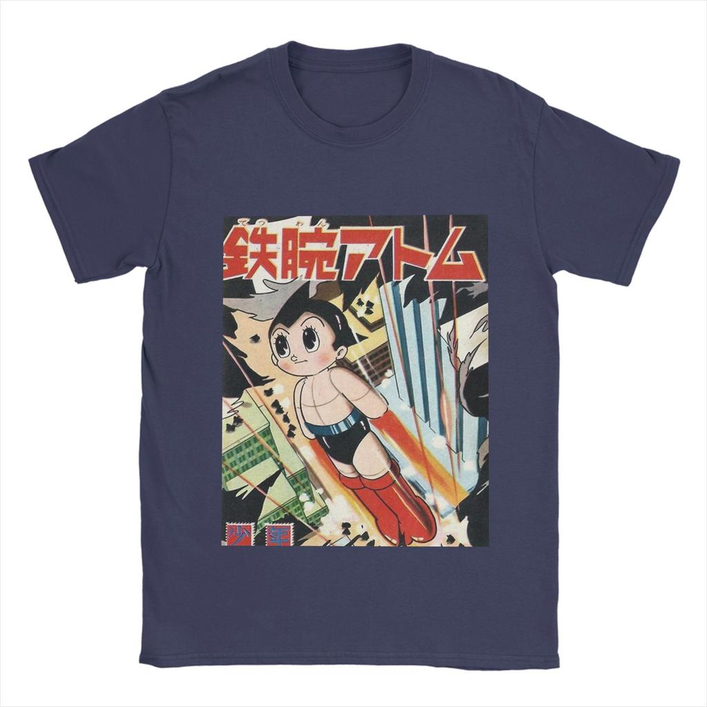 Men T-Shirts Vintage Astro Boy Cover Casual Pure Cotton Tees Short Sleeve  T Shirt O Neck Clothes Plus Size