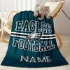 Eagles Football Jersey Personalized Text Blanket Gift Personalized Blanket Soft Warm Cozy Suitable for Home Decor Living Room Sofa Picnics