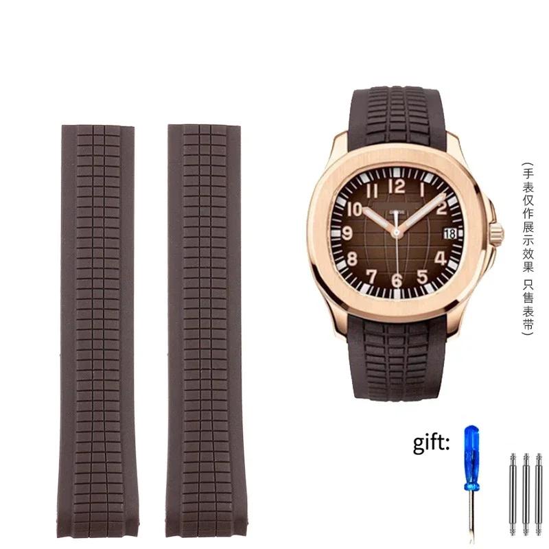 Высококачественный мягкий резиновый ремешок для часов Подходит для Patek Philippe Силиконовый 5164A 5167A 5168A 21 мм Складная застежка Ремешки для часов