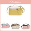 Color Pendant Bow Blocking Urban Women Travel Bags Square Handbag Zipper Holder