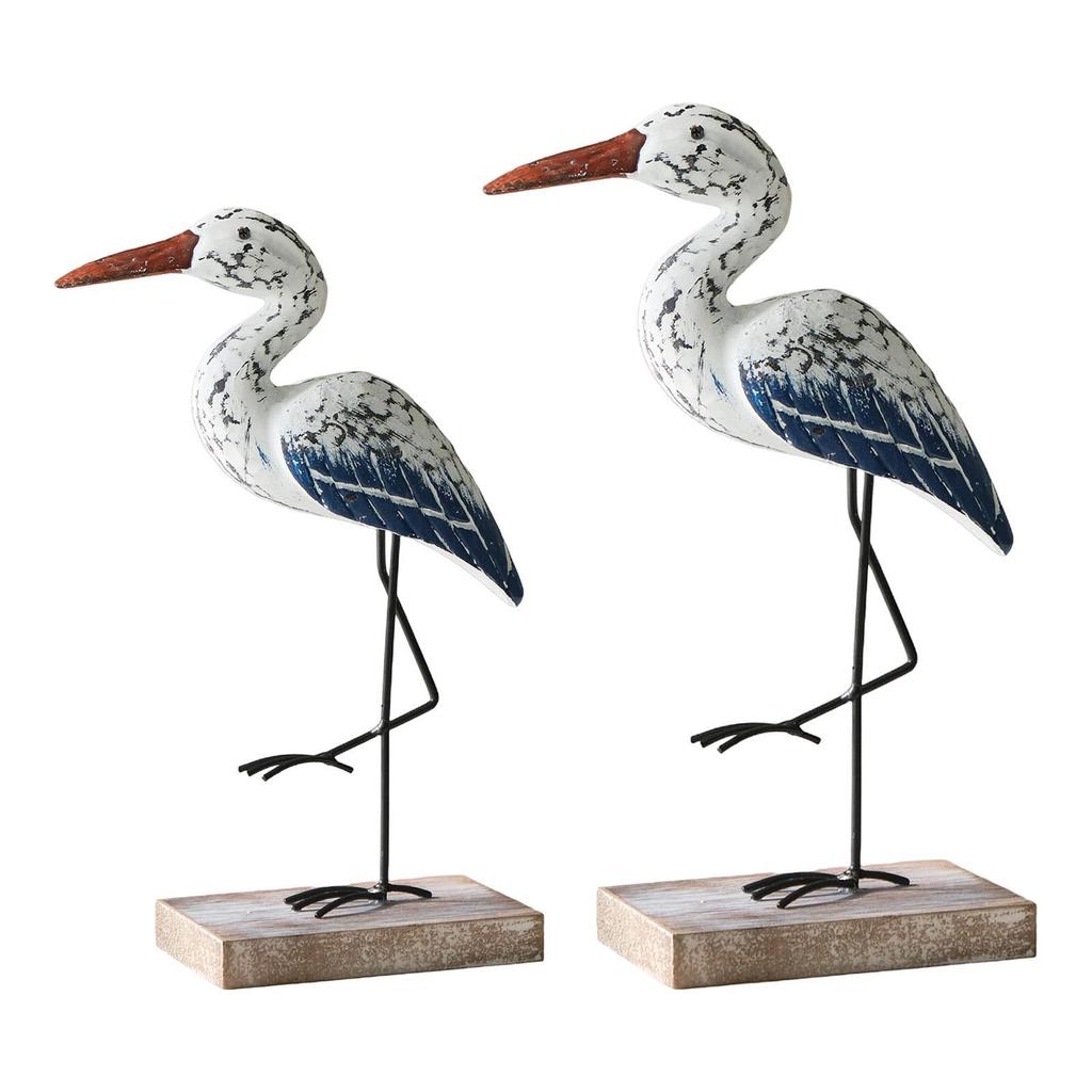 Sea Bird Figurine Collectible Retro Style Nautical Table Centerpiece Wooden Sculpture Desktop Ornament for Shelf Bedroom Cabinet