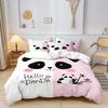 Panda down quilt cover pink cute comfortable bedding soft and comfortable