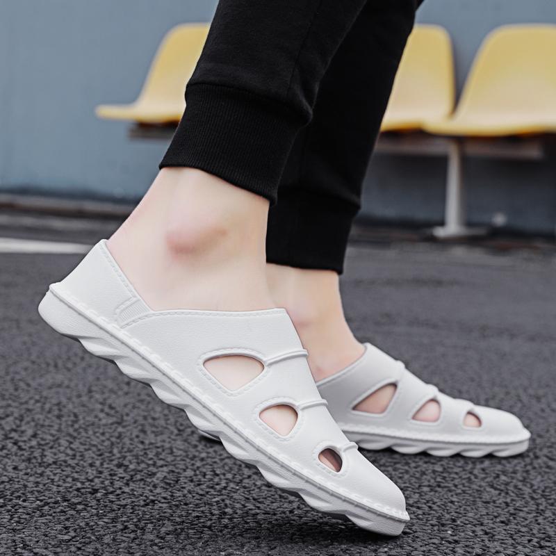Новый стиль, мужская летняя водонепроницаемая гибкая пляжная обувь без шнуровки, легкие дышащие повседневные сандалии